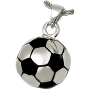 Silver Soccer Ball Keepsake Pendant Urn for Cremains